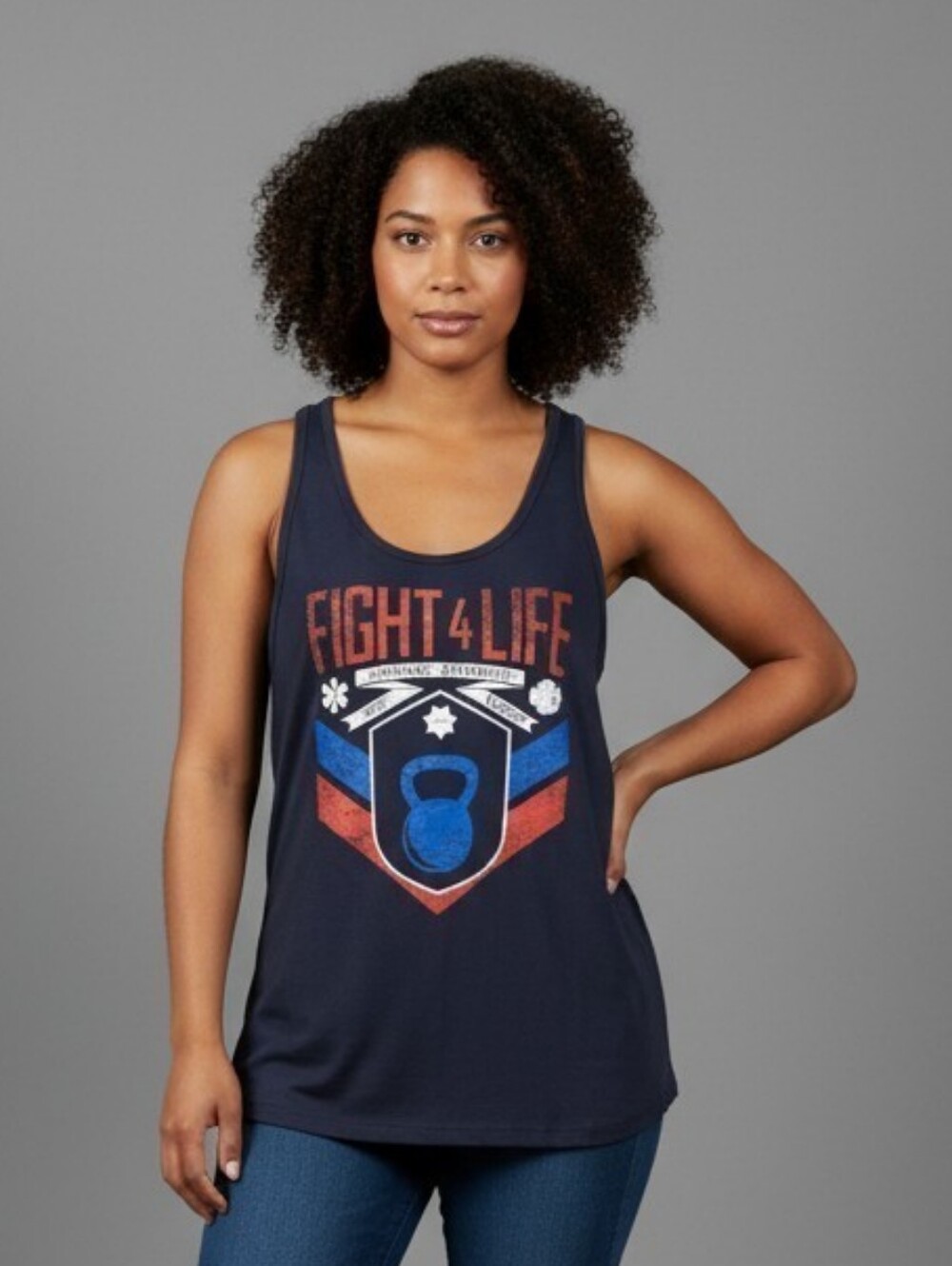 Next Level Apparel Graphic Red and Blue Tank Top